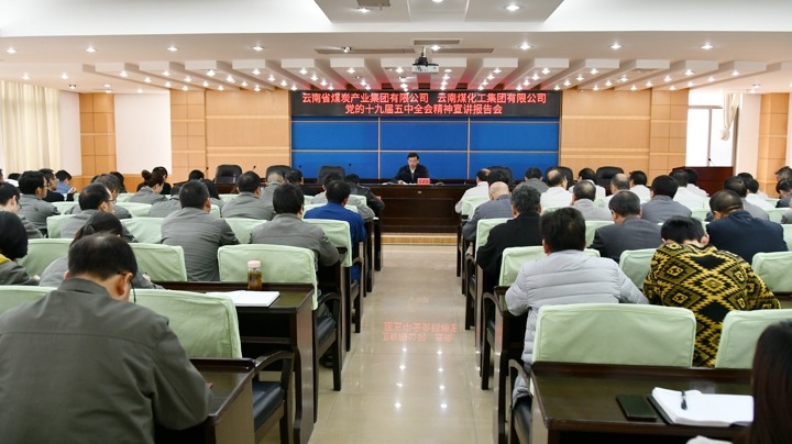 集团党委副书记、、、总司理高建嵩到云维集团宣讲党的十九届五中全会精神